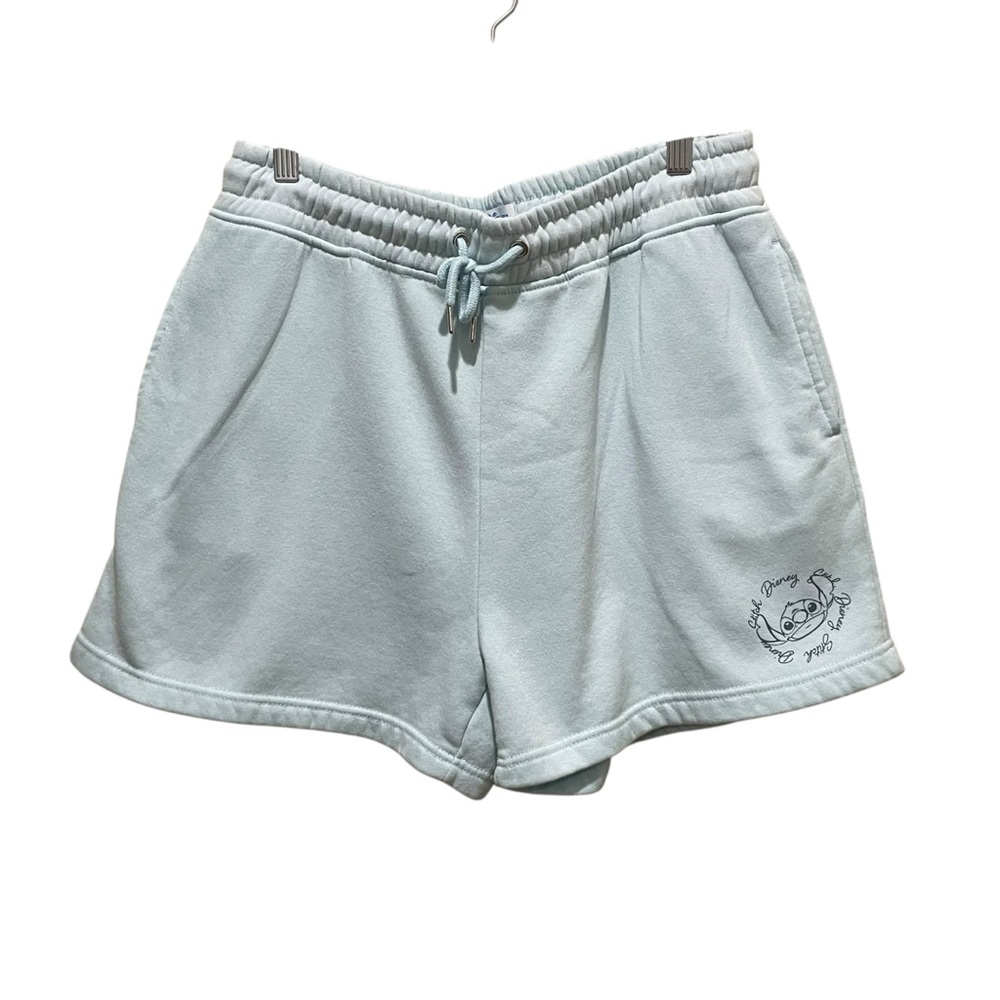 Disney Stitch Light Blue Drawstring Shorts Women’s Large